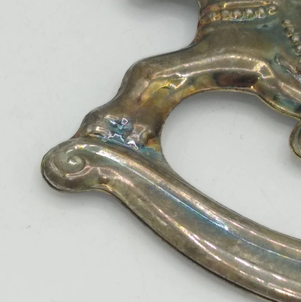 Rocking Horse Silver tone Christmas Tree Ornament Victorian Style Vintage - Picture 7 of 11